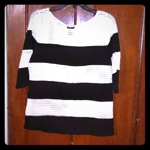Nwot Cute black and white Ann Taylor net shirt
